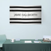 Tijdelijke Faux Silver Ombre Stripes & Black Spandoek (Beurs)