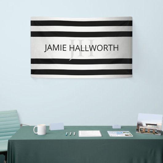 Tijdelijke Faux Silver Ombre Stripes & Black Spandoek (Beurs)