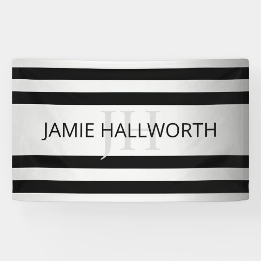 Tijdelijke Faux Silver Ombre Stripes & Black Spandoek (Horizontaal)