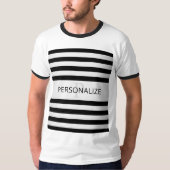 Tijdelijke Faux Silver Ombre Stripes & Black T-shirt (Voorkant)
