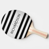Tijdelijke Faux Silver Ombre Stripes & Black Tafeltennisbatje (Zijkant)