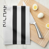 Tijdelijke Faux Silver Ombre Stripes & Black Theedoek (Quarter Fold)