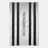 Tijdelijke Faux Silver Ombre Stripes & Black Theedoek (Verticaal)