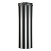 Tijdelijke Faux Silver Ombre Stripes & Black Thermosbeker (Achterkant)
