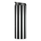 Tijdelijke Faux Silver Ombre Stripes & Black Thermosbeker (Geroteerd rechts)