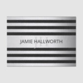 Tijdelijke Faux Silver Ombre Stripes & Black Tissuepapier (Voorkant)