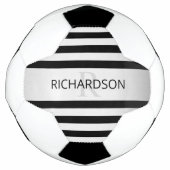 Tijdelijke Faux Silver Ombre Stripes & Black Voetbal (Voorkant)
