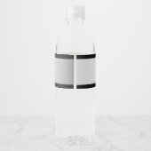 Tijdelijke Faux Silver Ombre Stripes & Black Waterfles Etiket (Achterkant)