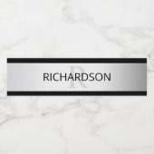 Tijdelijke Faux Silver Ombre Stripes & Black Waterfles Etiket (Enkel label)