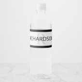 Tijdelijke Faux Silver Ombre Stripes & Black Waterfles Etiket (Voorkant)