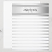 Tijdelijke faux Silver Ombre Stripes & Grey (Voorkant / Achterkant)