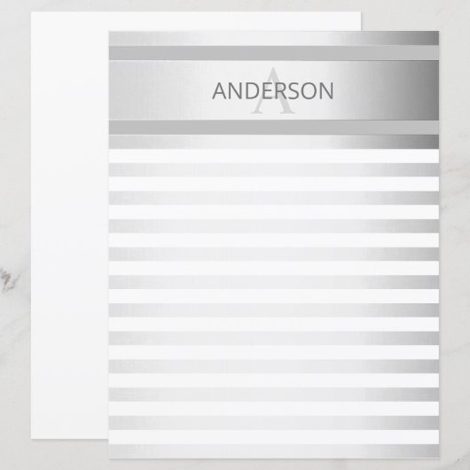 Tijdelijke faux Silver Ombre Stripes & Grey (Voorkant / Achterkant)