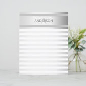 Tijdelijke faux Silver Ombre Stripes & Grey (Staand voorkant)