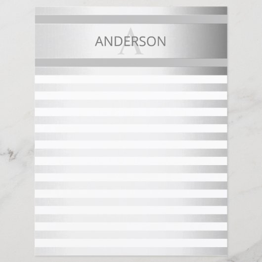 Tijdelijke faux Silver Ombre Stripes & Grey (Voorkant)