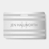 Tijdelijke faux Silver Ombre Stripes & Grey Badge (Achterkant)