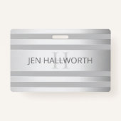 Tijdelijke faux Silver Ombre Stripes & Grey Badge (Achterkant)