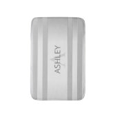 Tijdelijke faux Silver Ombre Stripes & Grey Badmat (Voorkant Verticaal)