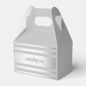 Tijdelijke faux Silver Ombre Stripes & Grey Bedankdoosjes (Achterkant)