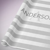 Tijdelijke faux Silver Ombre Stripes & Grey Cadeaupapier