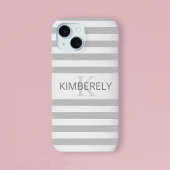 Tijdelijke faux Silver Ombre Stripes & Grey Case-Mate iPhone Case