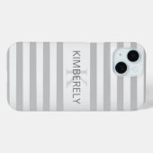 Tijdelijke faux Silver Ombre Stripes & Grey Case-Mate iPhone Case (Achterkant (horizontaal))