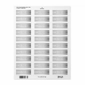 Tijdelijke faux Silver Ombre Stripes & Grey Etiket (Full Sheet)