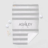 Tijdelijke faux Silver Ombre Stripes & Grey Golfhanddoek (Insitu)