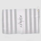 Tijdelijke faux Silver Ombre Stripes & Grey Golfhanddoek (Horizontaal)