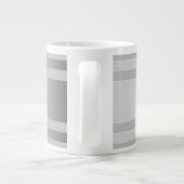 Tijdelijke faux Silver Ombre Stripes & Grey Grote Koffiekop (Achterkant)