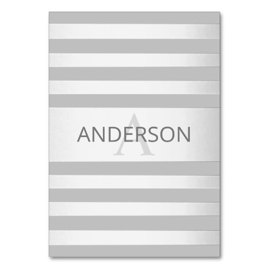 Tijdelijke faux Silver Ombre Stripes & Grey Kaart (Voorkant)