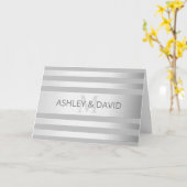 Tijdelijke faux Silver Ombre Stripes & Grey Kaart (Gele Bloem)