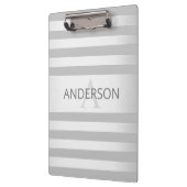 Tijdelijke faux Silver Ombre Stripes & Grey Klembord (Links)