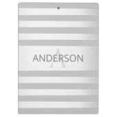 Tijdelijke faux Silver Ombre Stripes & Grey Klembord (Achterkant)