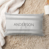 Tijdelijke faux Silver Ombre Stripes & Grey Kussen (Deken)