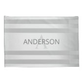 Tijdelijke faux Silver Ombre Stripes & Grey Kussensloop (Achterkant-Rechts)