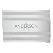 Tijdelijke faux Silver Ombre Stripes & Grey Kussensloop (Voorkant-Links)