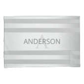 Tijdelijke faux Silver Ombre Stripes & Grey Kussensloop (Voorkant-Rechts)