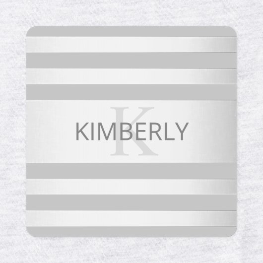 Tijdelijke faux Silver Ombre Stripes & Grey Labels (Design 2)