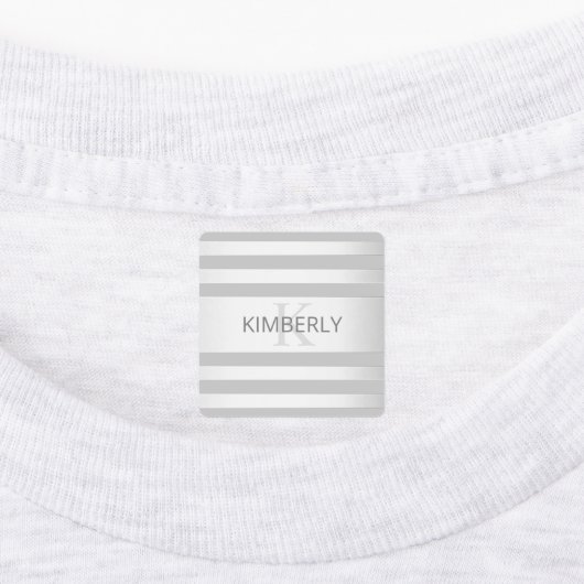 Tijdelijke faux Silver Ombre Stripes & Grey Labels (Aangebracht)