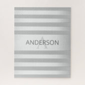 Tijdelijke faux Silver Ombre Stripes & Grey Legpuzzel (Verticaal)