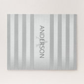 Tijdelijke faux Silver Ombre Stripes & Grey Legpuzzel (Horizontaal)