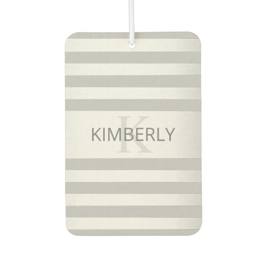 Tijdelijke faux Silver Ombre Stripes & Grey Luchtverfrisser (Voorkant)