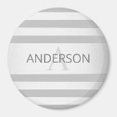 Tijdelijke faux Silver Ombre Stripes & Grey Magneet (Voorkant)