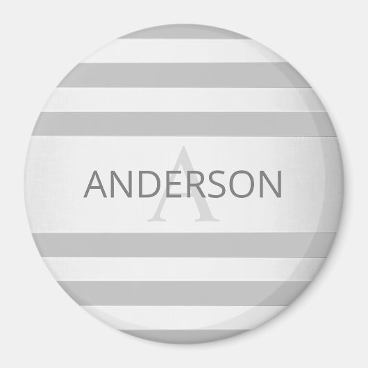 Tijdelijke faux Silver Ombre Stripes & Grey Magneet (Voorkant)