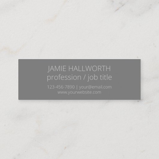 Tijdelijke faux Silver Ombre Stripes & Grey Mini Visitekaartje (Achterkant)