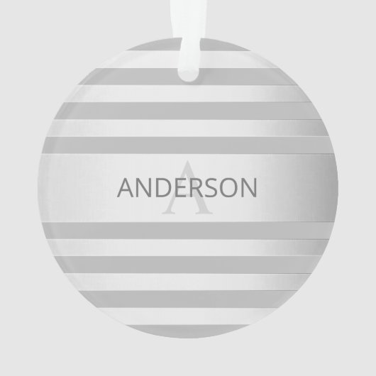 Tijdelijke faux Silver Ombre Stripes & Grey Ornament (achterkant)