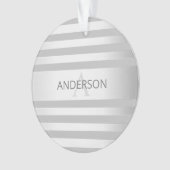 Tijdelijke faux Silver Ombre Stripes & Grey Ornament (voorkant)
