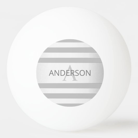 Tijdelijke faux Silver Ombre Stripes & Grey Pingpongbal (Achterkant)