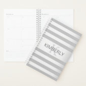 Tijdelijke faux Silver Ombre Stripes & Grey Planner (Display)