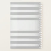Tijdelijke faux Silver Ombre Stripes & Grey Planner (Achterkant)